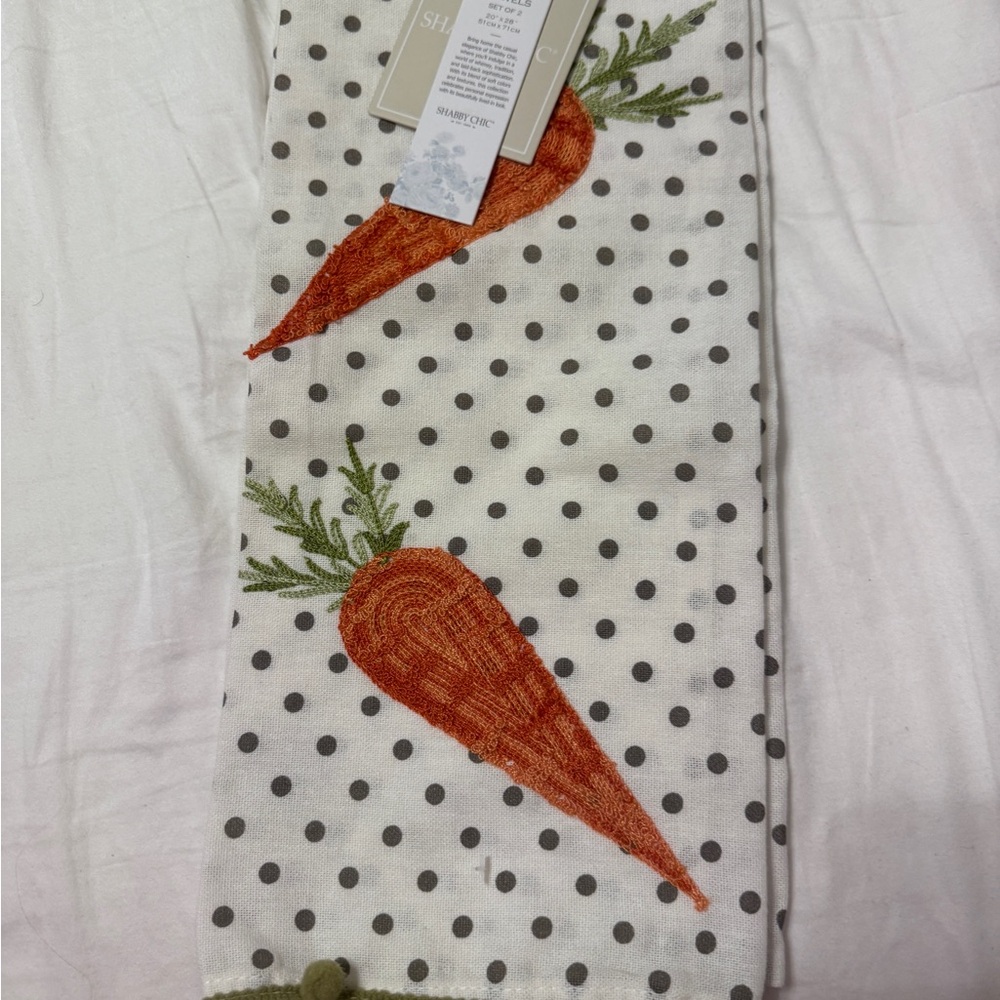 Shabby Chic Carrot and Polka Dot Towel